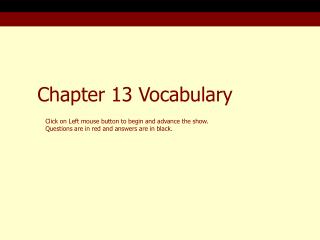 Chapter 13 Vocabulary