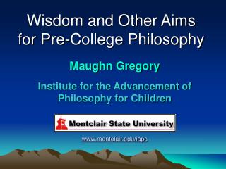 Wisdom and Other Aims for Pre-College Philosophy