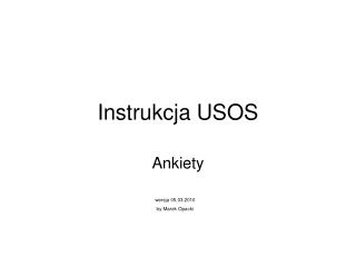 Instrukcja USOS