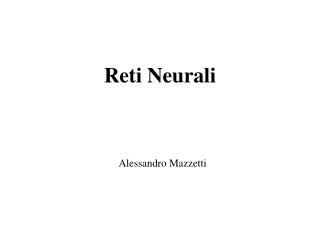 Reti Neurali