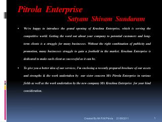 Pitrola Enterprise Satyam Shivam Sundaram
