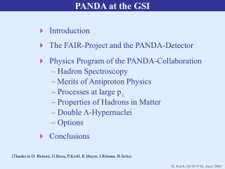 PANDA at the GSI