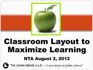 Classroom Layout to Maximize Learning NTA August 2, 2012