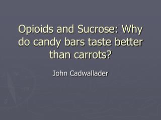 Opioids and Sucrose: Why do candy bars taste better than carrots?