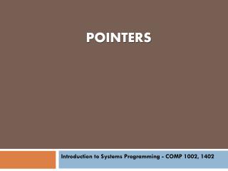 Pointers