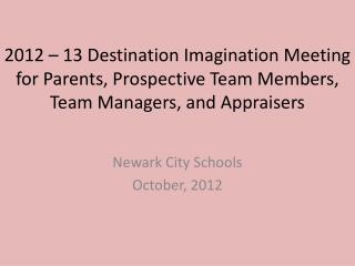 Newark City Schools October, 2012