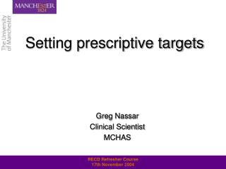 Setting prescriptive targets