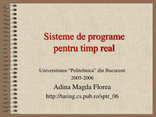 Sisteme de programe pentru timp real