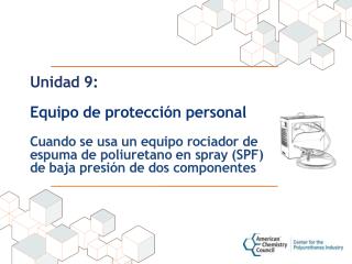 Unidad 9: Equipo de protección personal