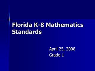 Florida K-8 Mathematics Standards