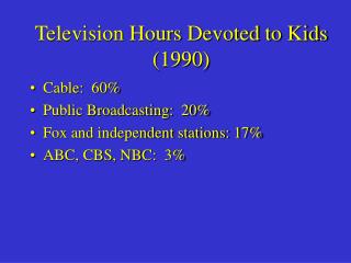 Television Hours Devoted to Kids (1990)