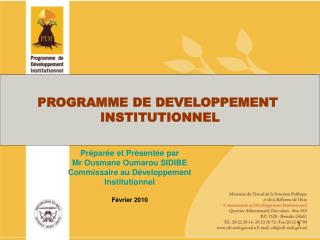 PROGRAMME DE DEVELOPPEMENT INSTITUTIONNEL