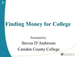 Finding Money for College