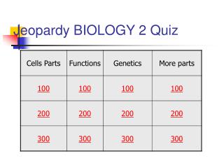 Jeopardy BIOLOGY 2 Quiz