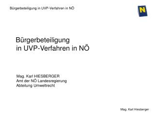 Bürgerbeteiligung in UVP-Verfahren in NÖ