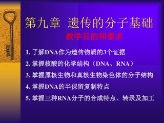 第九章 遗传的分子基础