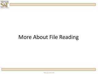 More About File Reading