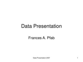 Data Presentation