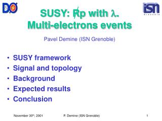 SUSY: Rp with . Multi-electrons events