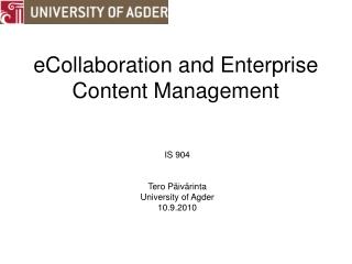 eCollaboration and Enterprise Content Management