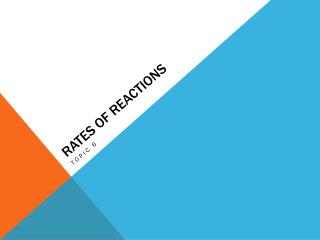 Rates of reactions