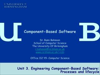 Unit 3. Engineering Component-Based Software: Processes and lifecycle