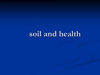 soil and health