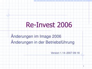 Re-Invest 2006
