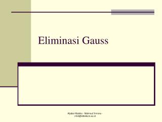 Eliminasi Gauss