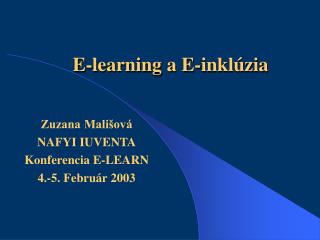 E-learning a E-inklúzia