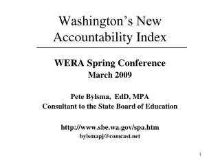 Washington’s New Accountability Index