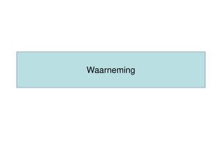 Waarneming