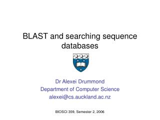 BLAST and searching sequence databases