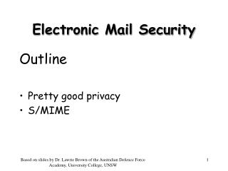 Electronic Mail Security