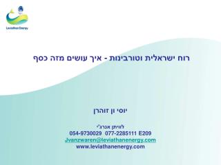 רוח ישראלית וטורבינות - איך עושים מזה כסף