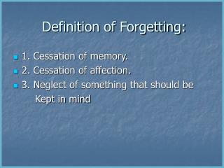 Definition of Forgetting: