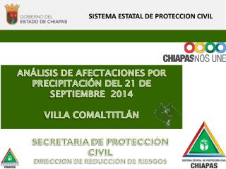 ANÁLISIS DE AFECTACIONES POR PRECIPITACIÓN DEL 21 DE SEPTIEMBRE 2014 VILLA COMALTITLÁN