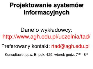 Projektowanie systemów informacyjnych