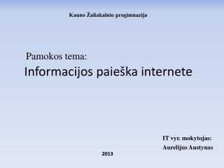 Informacijos paieška internete