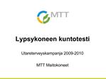 Lypsykoneen kuntotesti