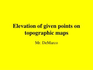 Elevation of given points on topographic maps