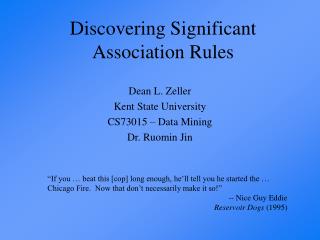 Discovering Significant Association Rules