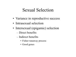 Sexual Selection