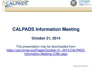 CALPADS Information Meeting