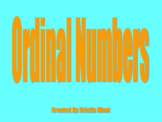 Ordinal Numbers