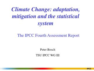 Climate Change: adaptation, mitigation and the statistical system