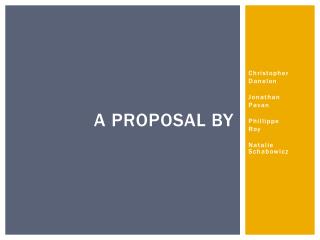 A Proposal By