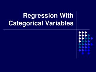 Regression With Categorical Variables