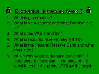 Economics Homework Week 5