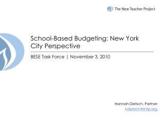 School-Based Budgeting: New York City Perspective